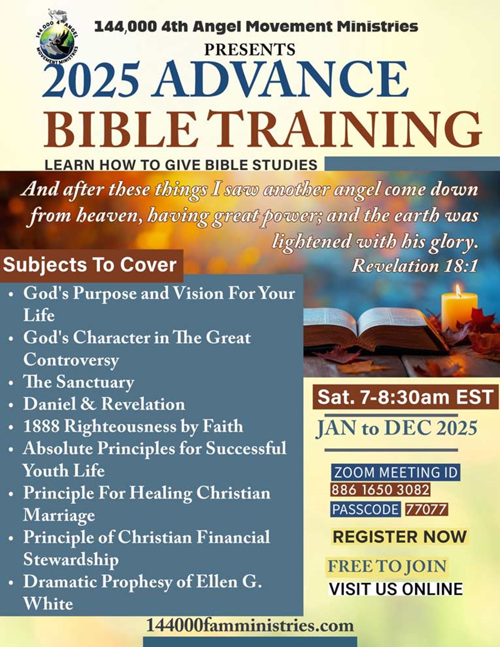 2025 Advance Bible Training - 144000 4th A.M.M